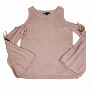 American Eagle Outfitters Cold Shoulder Dusty Pink Fall Sweater Size Small